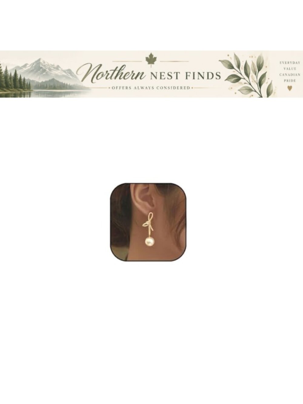 Gold Plated Pearl Bow Dangle Drop Earrings for Women Nickel Lead Free